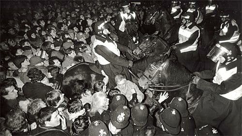 Police used horses and trucheons against pickets fighting for their jobs (Pic: John Sturrock)