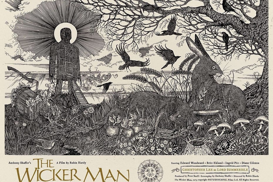 It was a huge honour to be asked to create a poster for my all time favourite film 1973s “The wicker man” The screen prints is 18x24" limited to a run of 80 Exclusively available from @thefloorboards ✨LIVE NOW ✨IN THEIR STORE!! https://underthefloorboards.com